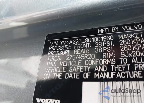 2016 Volvo Xc90 T6 Inscription from USA, damaged, VIN YV4A22PL8G1001960